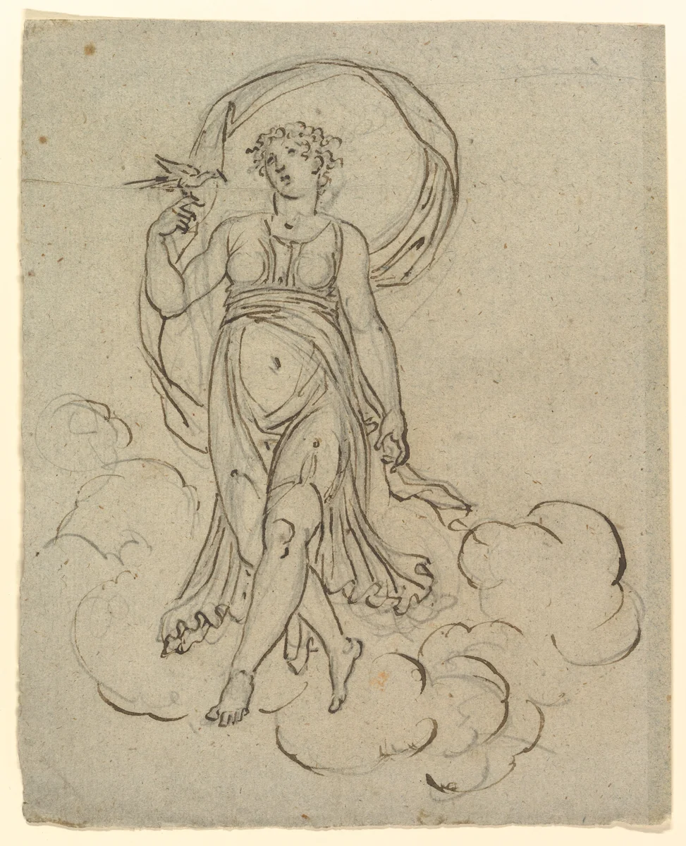 Venus with a Dove by Nicolai Abraham Abildgaard, drawing, 1780
