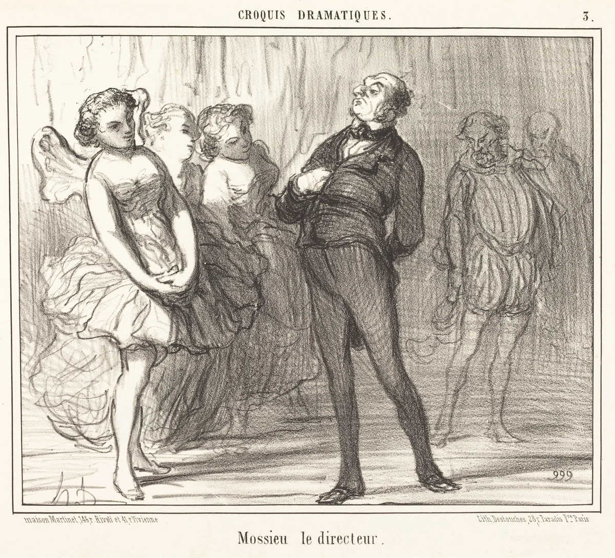 Mossieu le directeur by Honoré Daumier, print, 1856