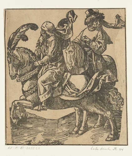 Twee ruiters by Unknown, print, 1518-1533