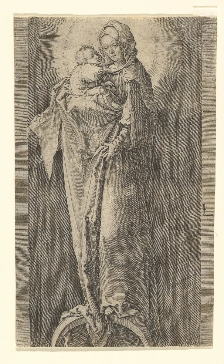 The Virgin with Child in the Niche by Lucas van Leyden, print, 1513-1523
