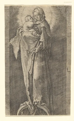 The Virgin with Child in the Niche by Lucas van Leyden, print, 1513-1523
