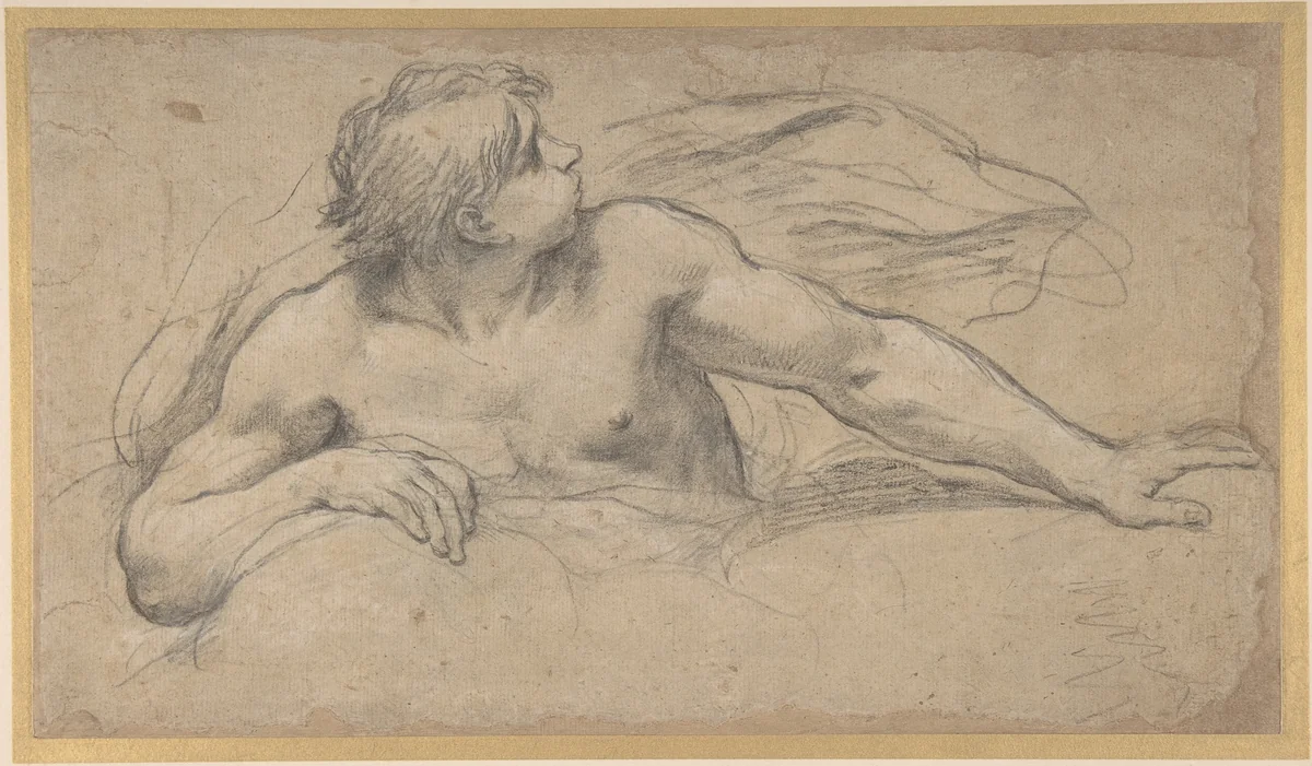 A Wind God by Pietro da Cortona, drawing, 1669