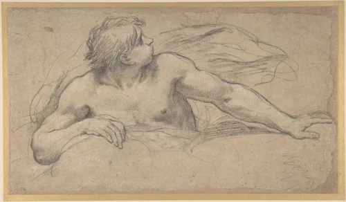 A Wind God by Pietro da Cortona, drawing, 1669