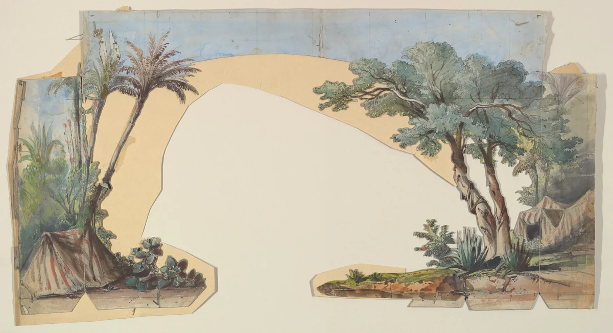 Design for a Stage Set by Eugène Cicéri, drawing, 1830-1890