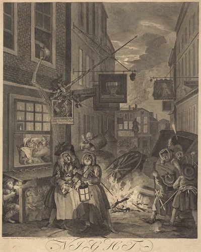 Night by William Hogarth, print, 1738
