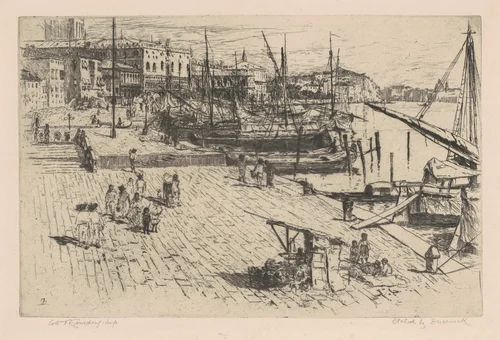 Riva degli Schiavone, No. 1 by Frank Duveneck, print, 1880