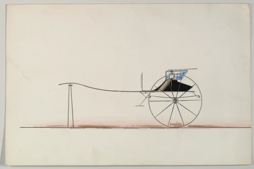 Gig (unnumbered) by Brewster & Co., drawing, 1850-1874