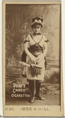 Card Number 116, Josie Hall, from the Actors and Actresses series (N145-4) issued by Duke Sons & Co. to promote Cameo Cigarettes by W. Duke, Sons & Co., photograph, 1880-1889