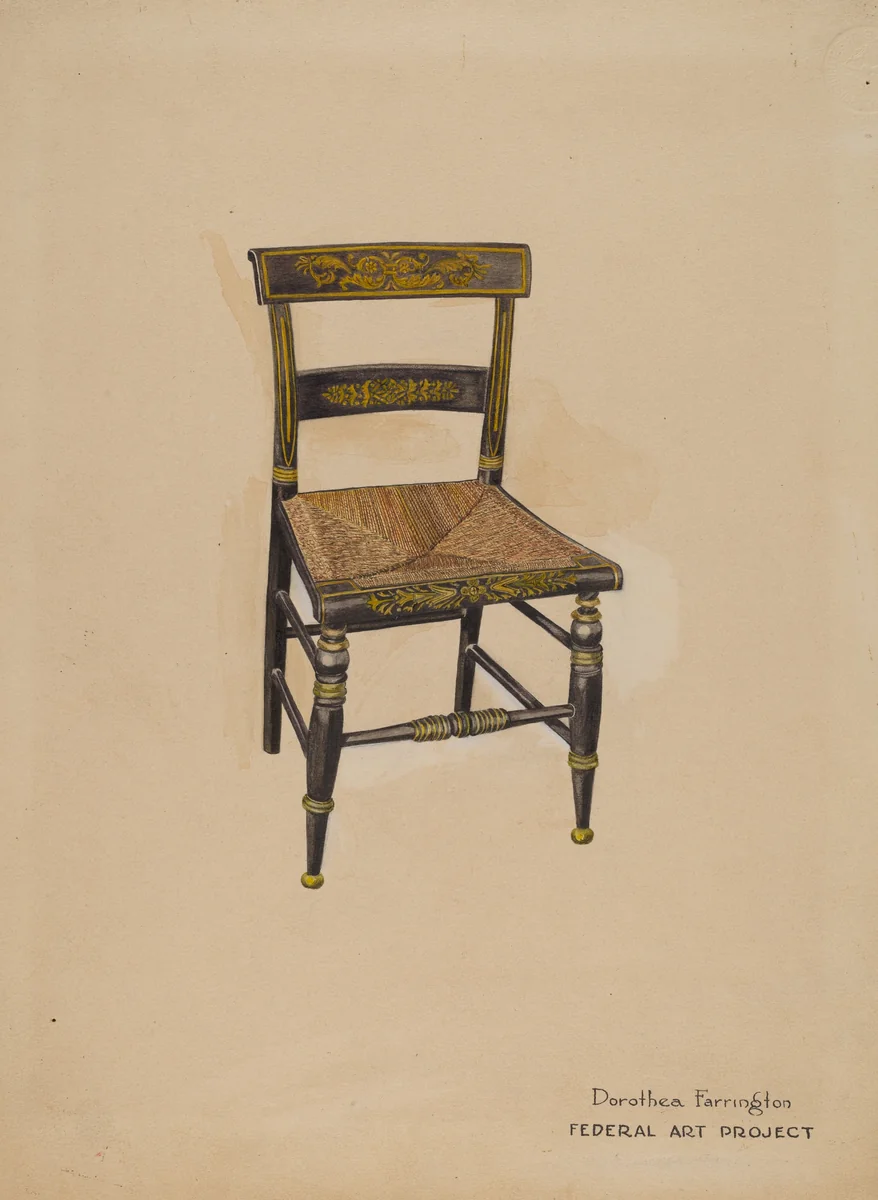Chair by Dorothea A. Farrington, index of american design, 1938