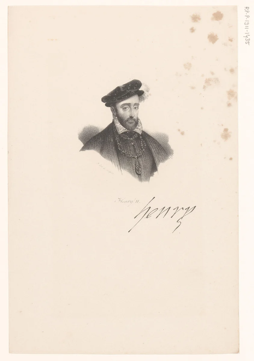 Portret van Hendrik II van Frankrijk by anonymous, print, 1818-1842