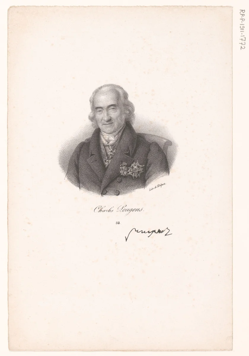 Portret van Charles de Pougens by anonymous, print, 1818-1842