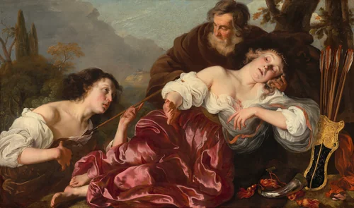 Silvio with the Wounded Dorinda by Louis Vallée, painting, 1651