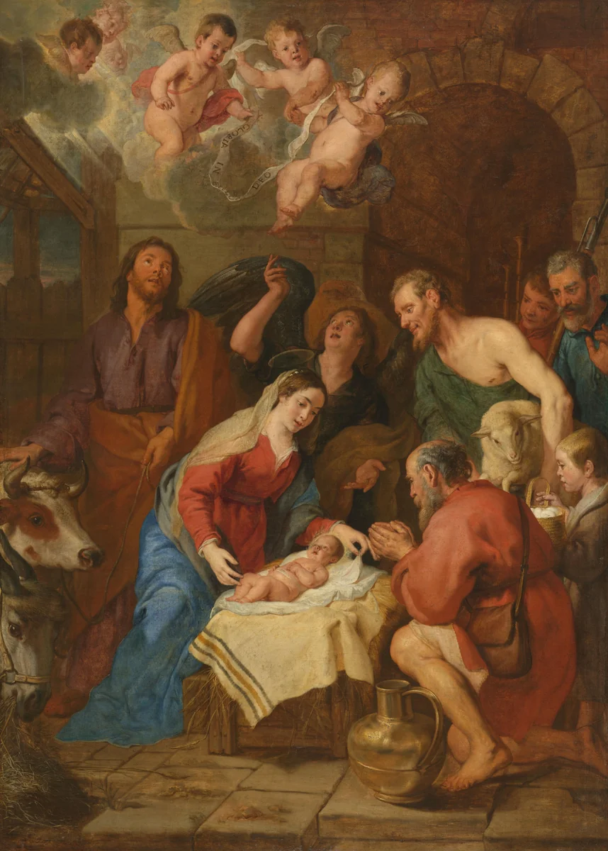 The Adoration of the Shepherds by Gaspar de Crayer, painting, 1640-1650