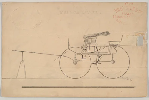 Phaeton (no number) by Brewster & Co., drawing, 1850-1870