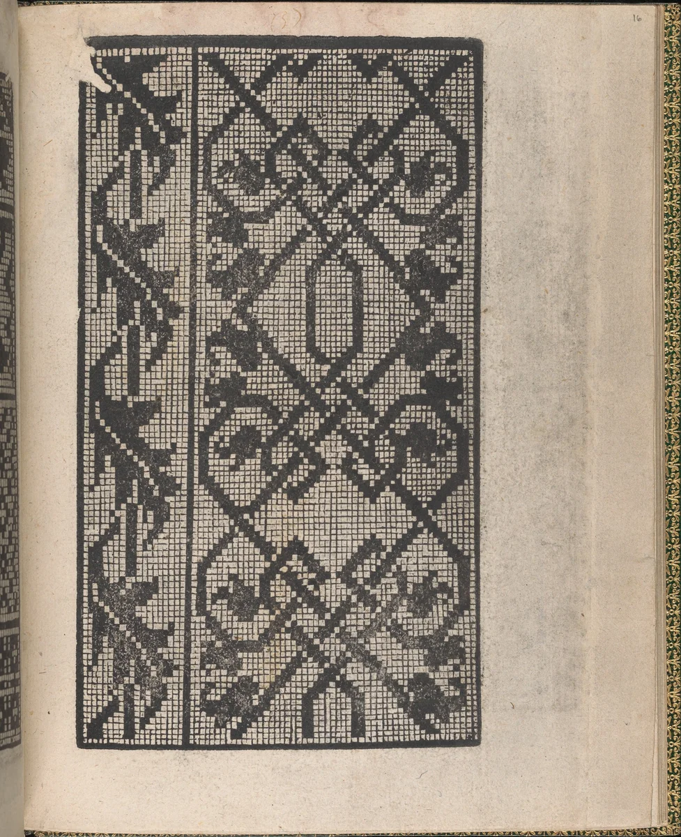 Ornamento delle belle & virtuose donne, page 9 (recto) by Matteo Pagano, book, 1554