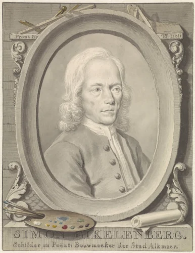 Portret van Simon Eikelenberg by Tako Hajo Jelgersma, drawing, 1712-1795