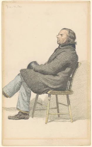 Man Seated in Hitchcock Chair by Sanford Robinson Gifford, drawing, 1854