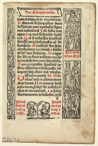 Leaf from Cursus Beate Marie Virginis (The Journey of the Blessed Virgin Mary), Plate 31 from Woodcuts from Books of the 15th Century by Marcus Reinhard, print, 1492-1497