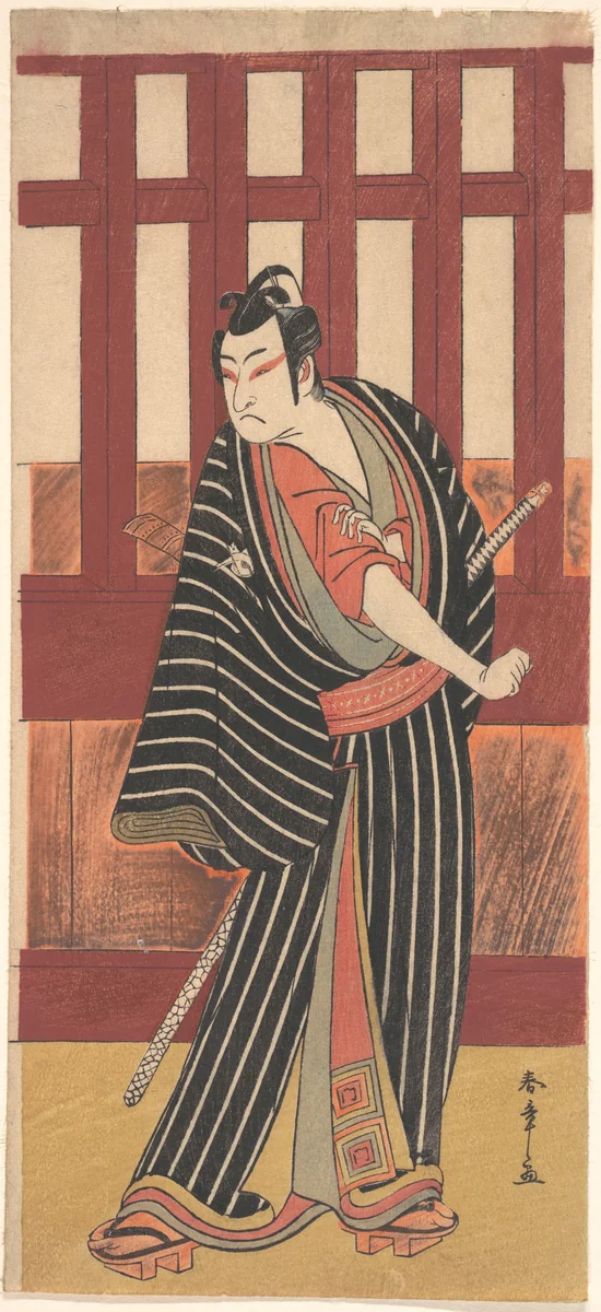 The Second Ishikawa Monosuke in the Role of Karigane Bunshichi by Katsukawa Shunshô (勝川春章), print, 1782