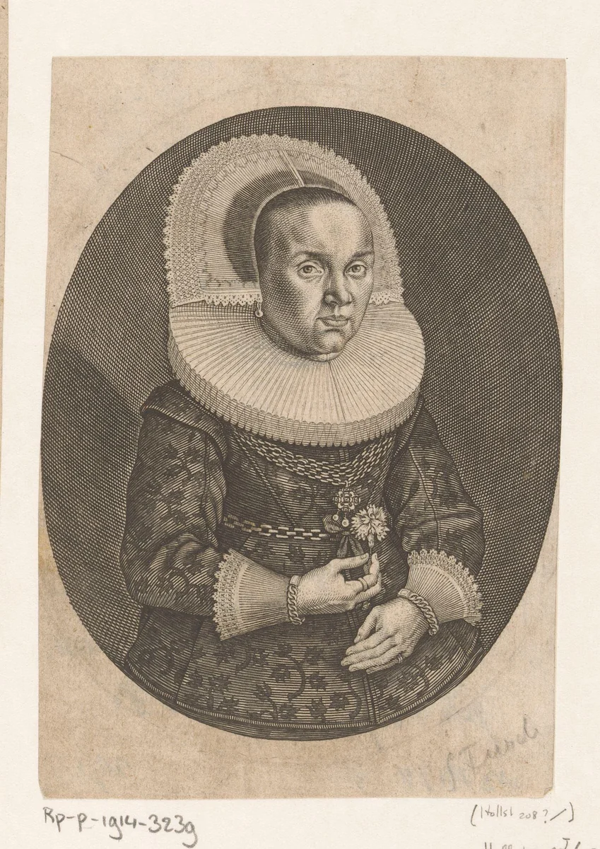 Portret van Regina Schwind by Sebastian Furck, print, 1610-1655