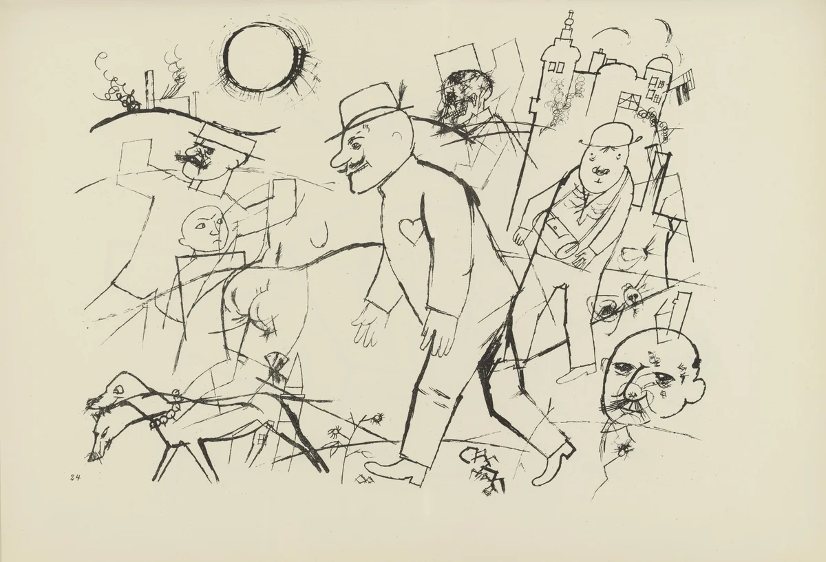 Der besessene Forstadjunkt (plate, folio 30) from Ecce Homo by George Grosz, illustrated book, 1922