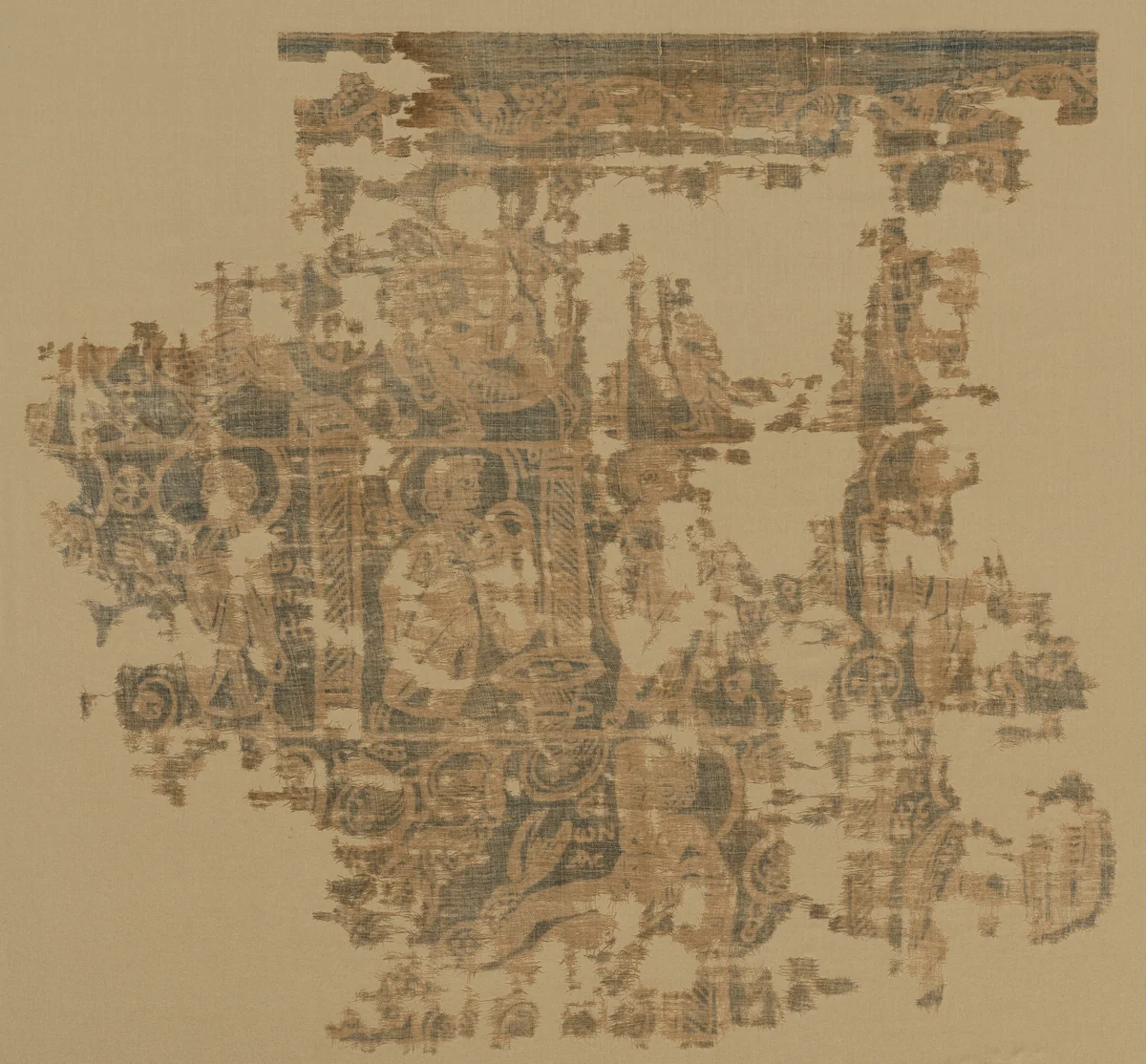 Resist-Dyed Hanging with Biblical Scenes by Unknown, textile, 500-550