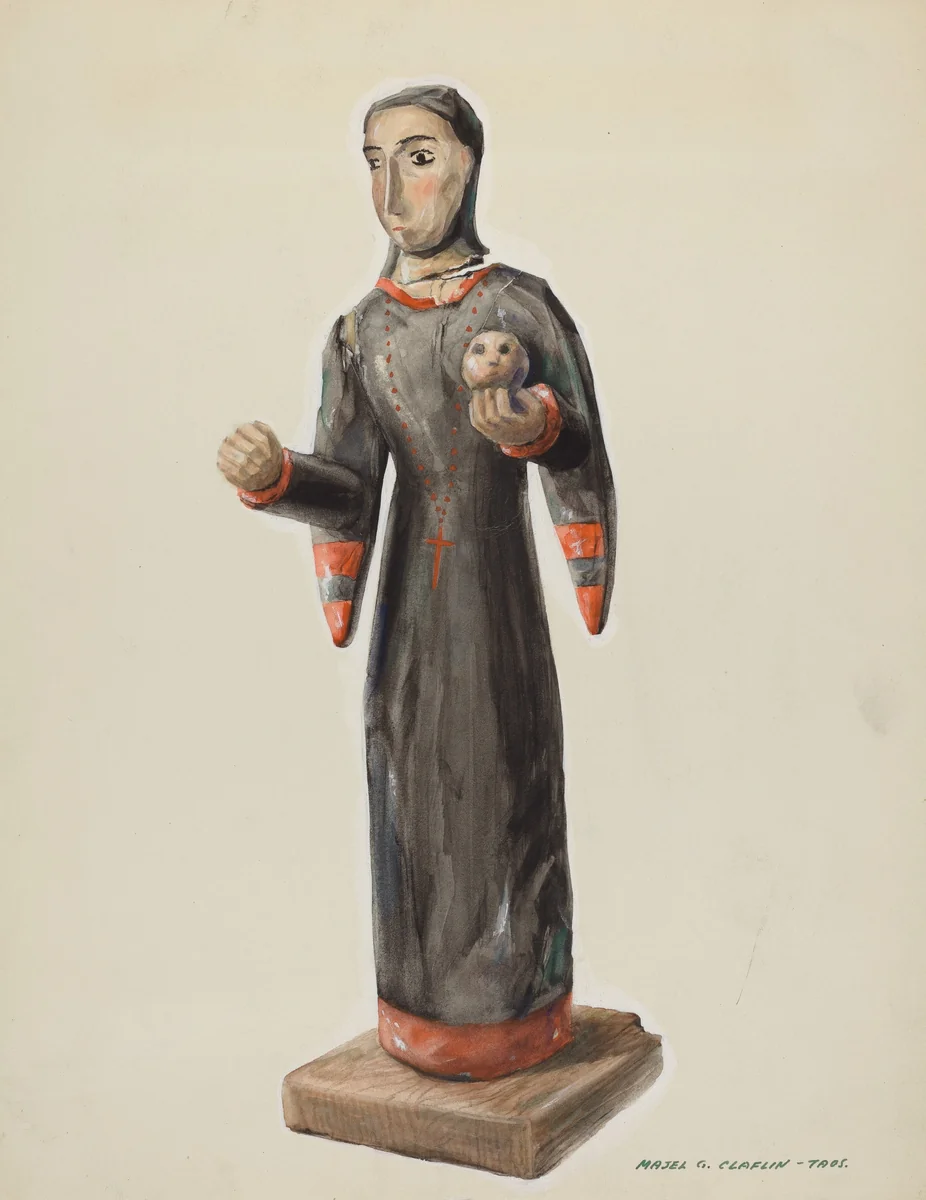 Santa Rita - (Bulto) by Majel G. Claflin, index of american design, 1938