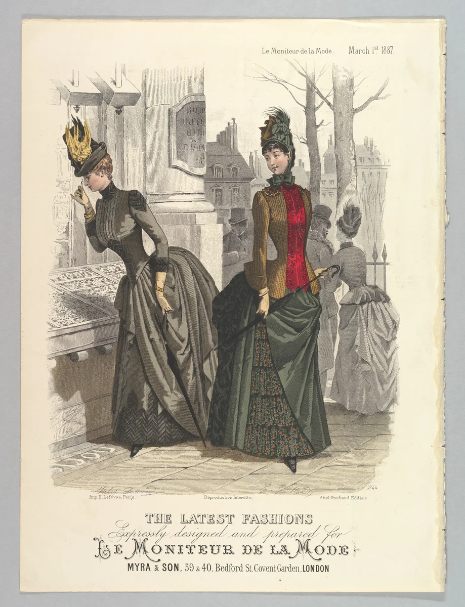 The Latest Fashions, Expressly Designed and Prepared for Le Moniteur de la Mode by Jules David, print, 1887