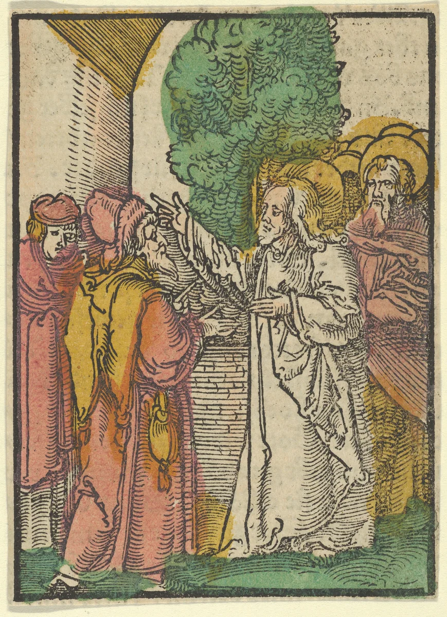Parable of the Pharisees and the Tax-Collector, from Das Plenarium by Hans Schäufelein, print, 1517