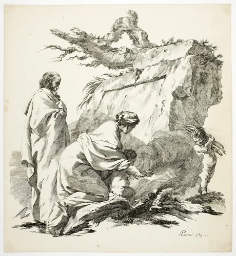 The Flight into Egypt by Jean-Baptiste-Marie Pierre, print, 1759