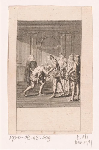 Coligny ontmoet de nieuwe koning by Daniel Nikolaus Chodowiecki, print, 1798