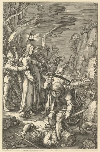 The Betrayal of Christ, from "The Passion of Christ" by anonymous, print, 1598-1617