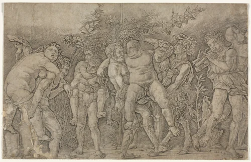 Bacchanal with Silenus by Andrea Mantegna, print, 1481