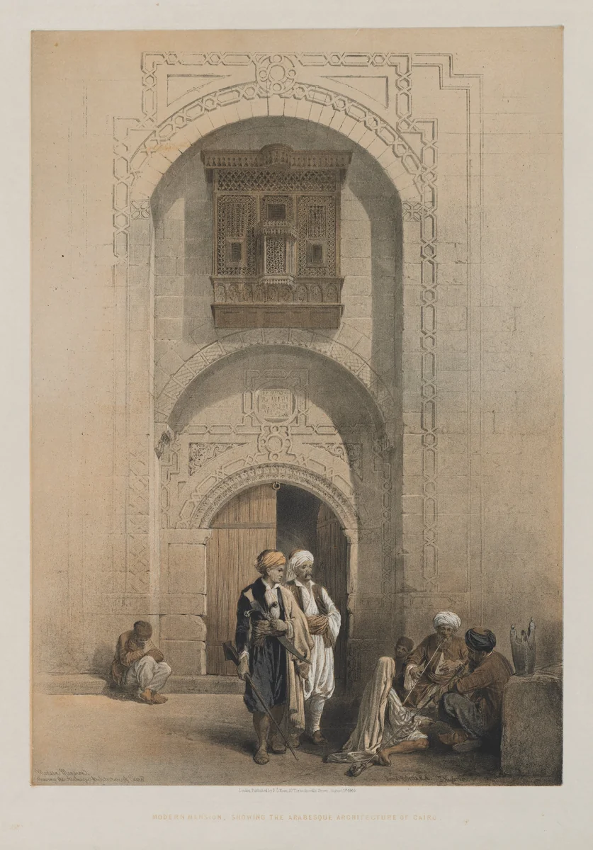 Egypt and Nubia, Volume III: Modern Mansion, showing the Arabesque Architecture of Cairo by Louis Haghe, print, 1849