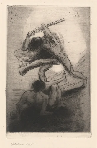 Cain and Abel by Odilon Redon, print, 1886