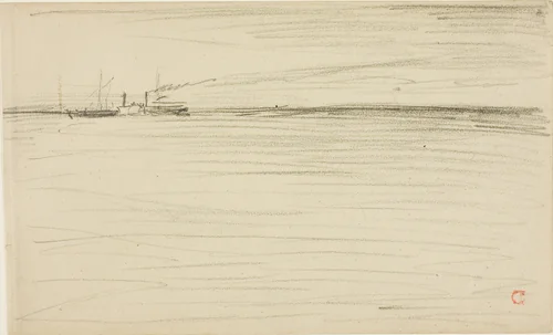 Crossing the Channel by Charles-François Daubigny, drawing, 1866