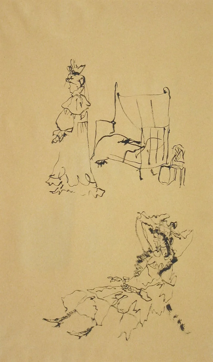 Costume studies for the play The Madwoman of Chaillot by Christian Bérard, drawing, 1945