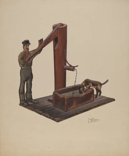 Man Pumping Water by Beverly Chichester, index of american design, 1937