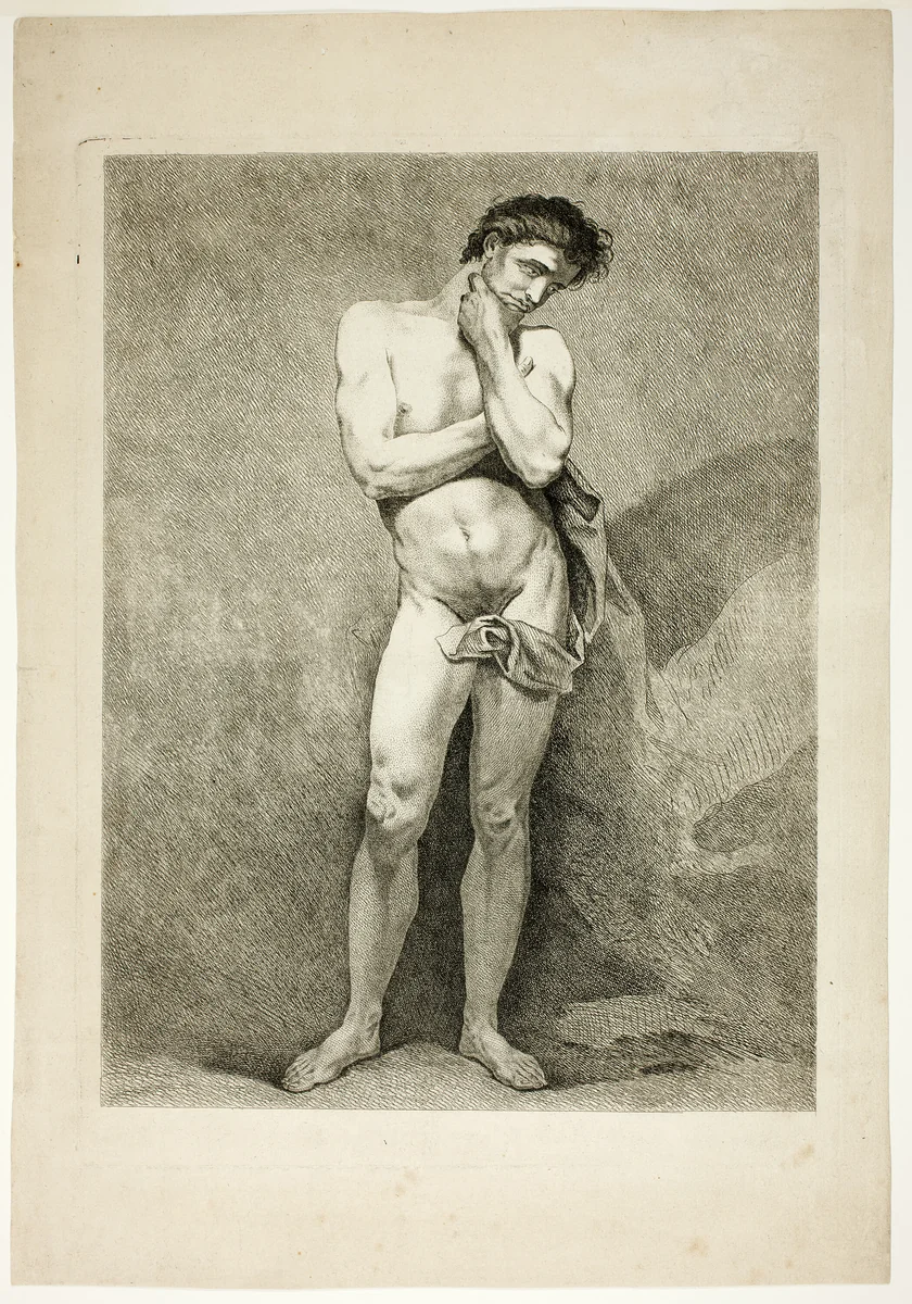 Figure, from Six Figures Académiques by Carle Vanloo, print, 1725-1765