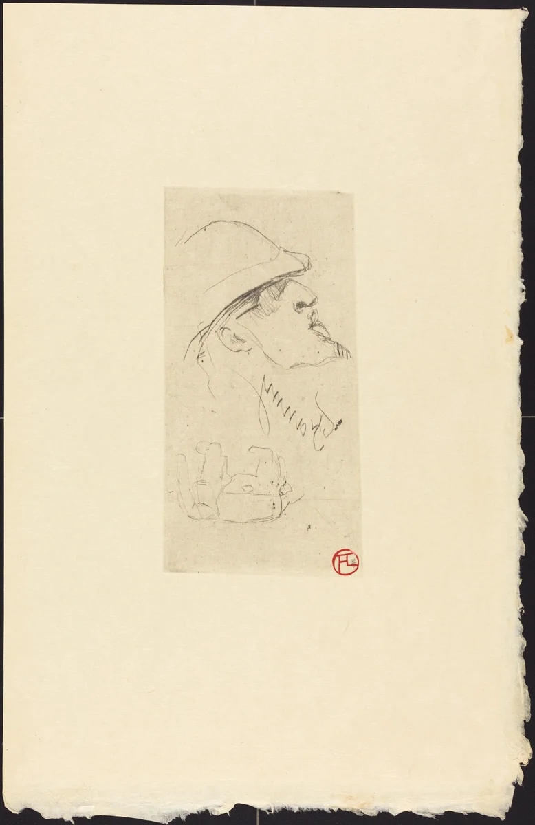 The Explorer Vicomte de Brettes (L'explorateur L.J. Vicomte de Brettes?) by Henri de Toulouse-Lautrec, portfolio, 1898