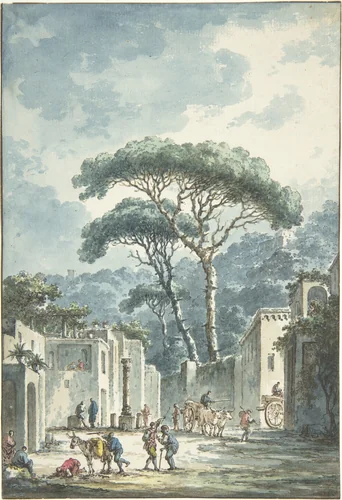 Road Leading to the Grotto of Posillipo by Claude Louis Châtelet, drawing, 1765-1794