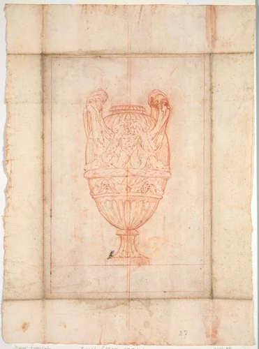 Vase Design for 'Suite of Vases': Plate 27 by Jacques François Saly, drawing, 1746