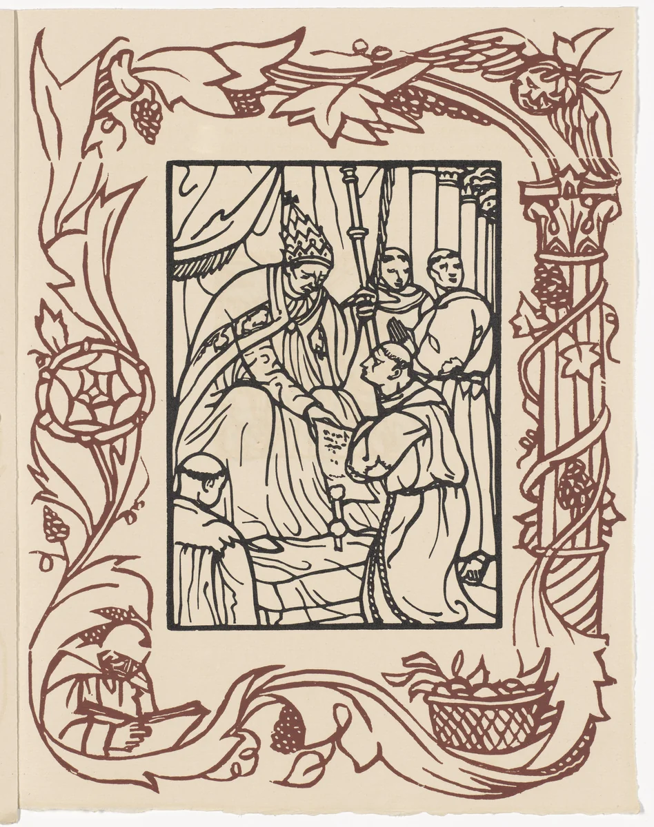 Plate (page 415) from Les Petites Fleurs de St. François (The Little Flowers of St. Francis) by Émile Bernard, illustrated book, 1928