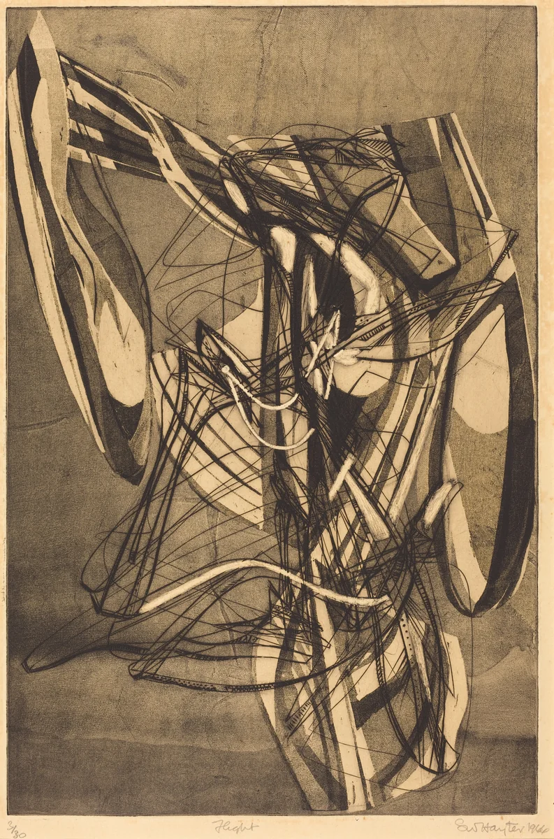 Flight by Stanley William Hayter, print, 1944