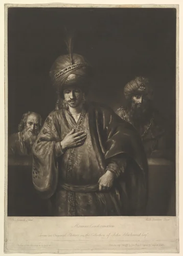 Haman's Condemnation by Richard Houston, print, 1775