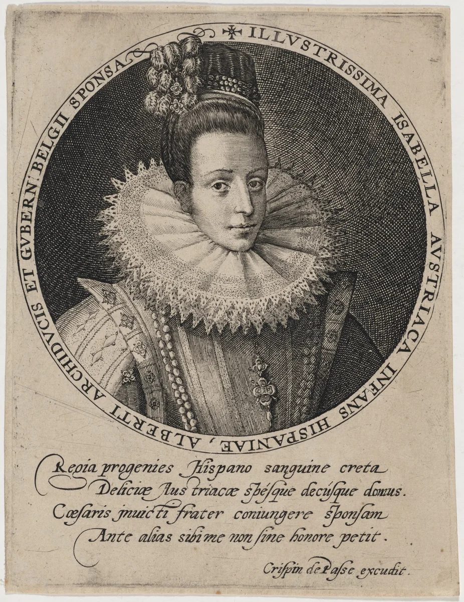 Isabella Clara Eugenia, Infanta by Crispijn van de Passe I, print, 1565-1637