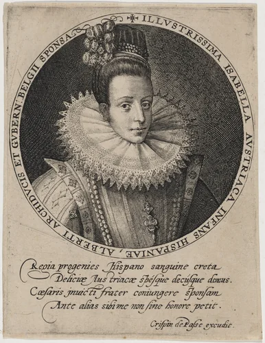 Isabella Clara Eugenia, Infanta by Crispijn van de Passe I, print, 1565-1637
