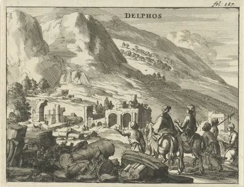 Gezicht op Delphi by Jan Luyken, print, 1689