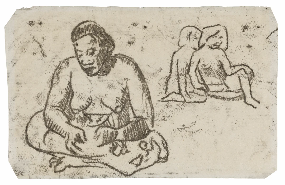 Seated Female (related to the painting Sister of Charity) by Paul Gauguin, drawing, 1902