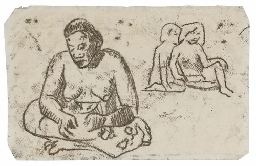Seated Female (related to the painting Sister of Charity) by Paul Gauguin, drawing, 1902